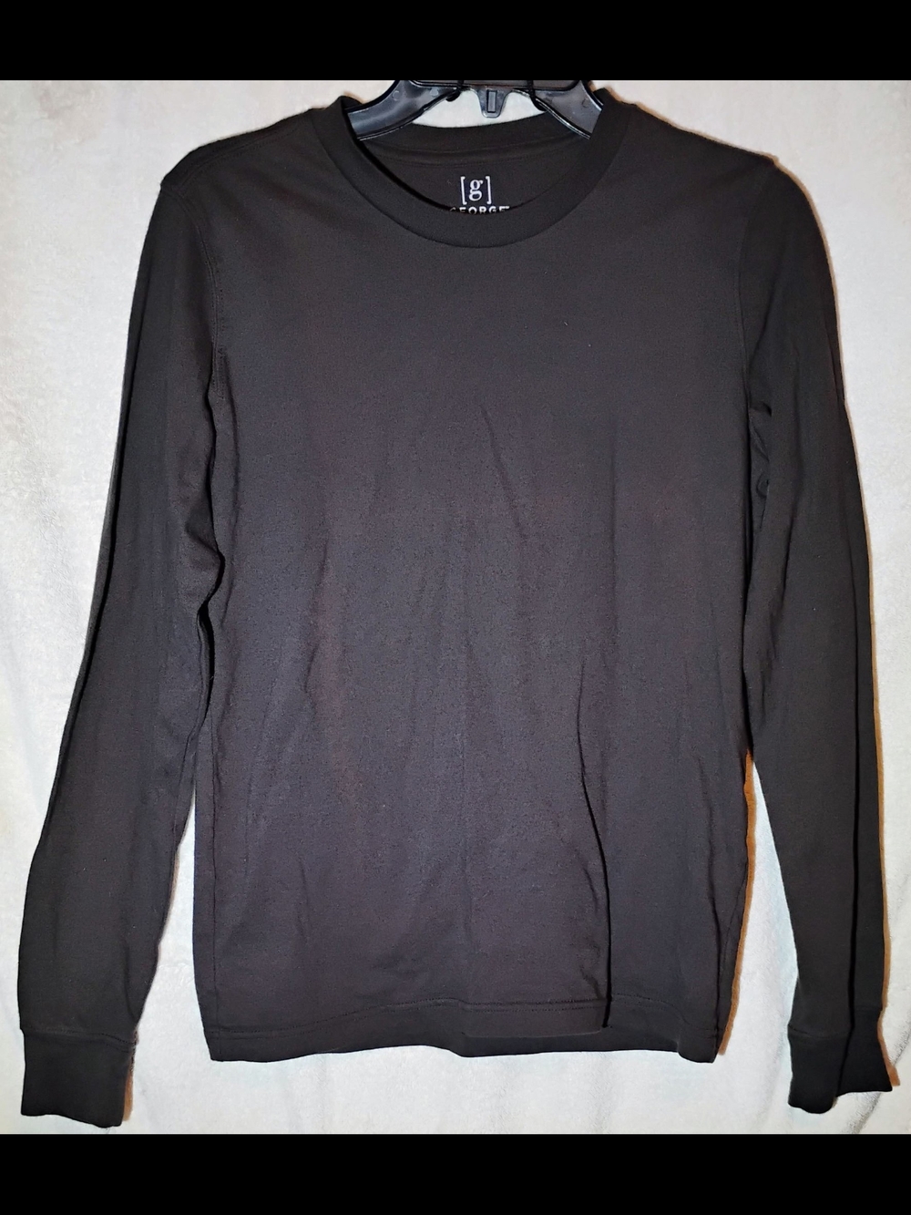 George Men's Long Sleeve Crewneck Shirt - Black